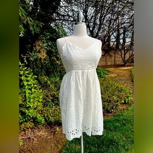 S BETRO Elegant Cream Eyelet Dress 👗